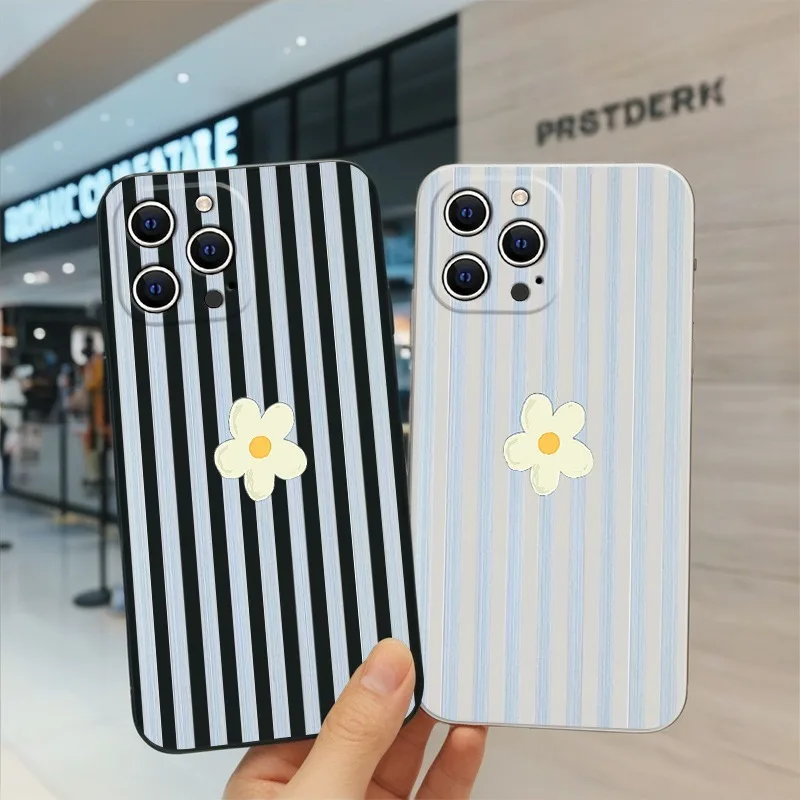 Apple Iphone 15 - Coque de téléphone coréenne à rayures